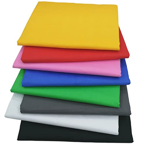 LitoTree 8pcs Precut Fat Quarters Cotton Fabric Bundles - Solid Color Fabric - DIY Crafting Series - 100% Cotton - Eco-Friendly - 8pcs Printed Fabric - 18x22 Inches Each (Solid Color 2) - Image 1